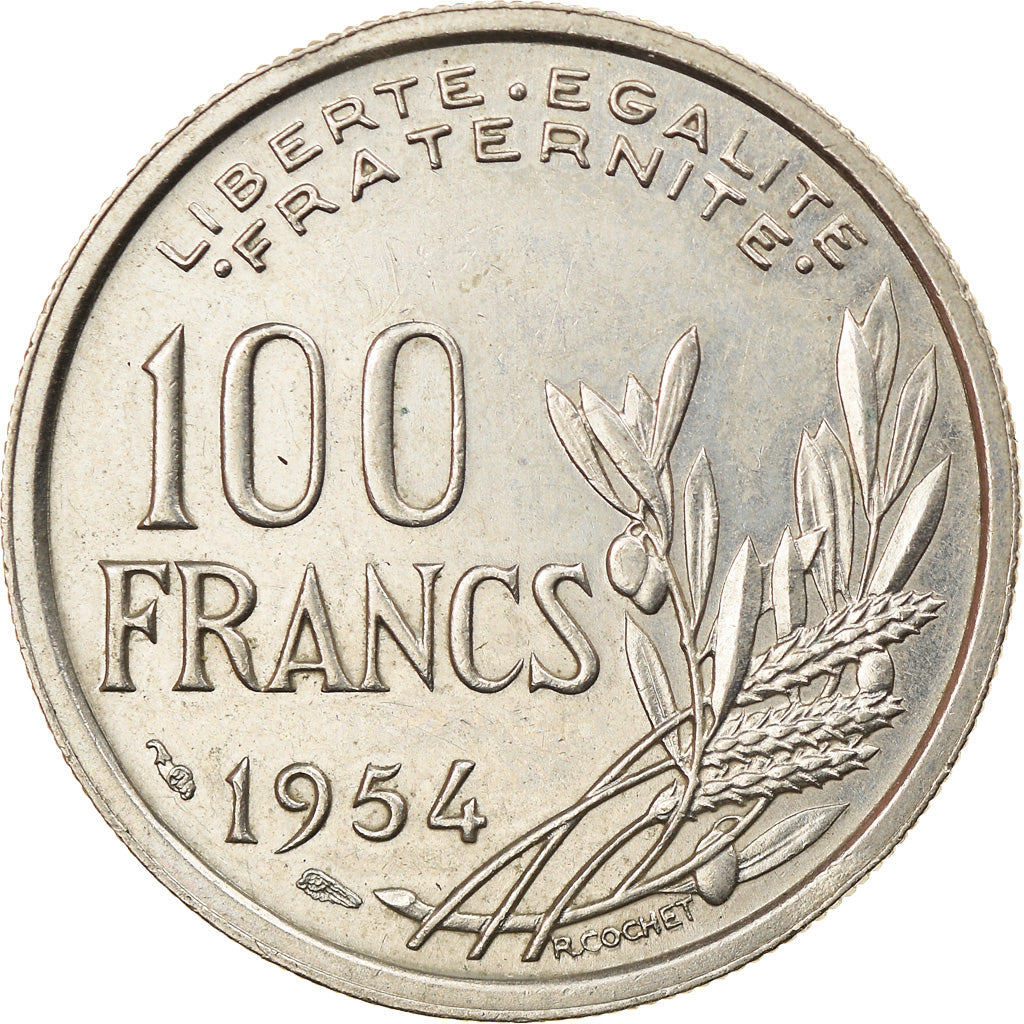 Moneta, Francia, Cochet, 100 Francs, 1954, SPL-, Rame-nichel, KM:919.1