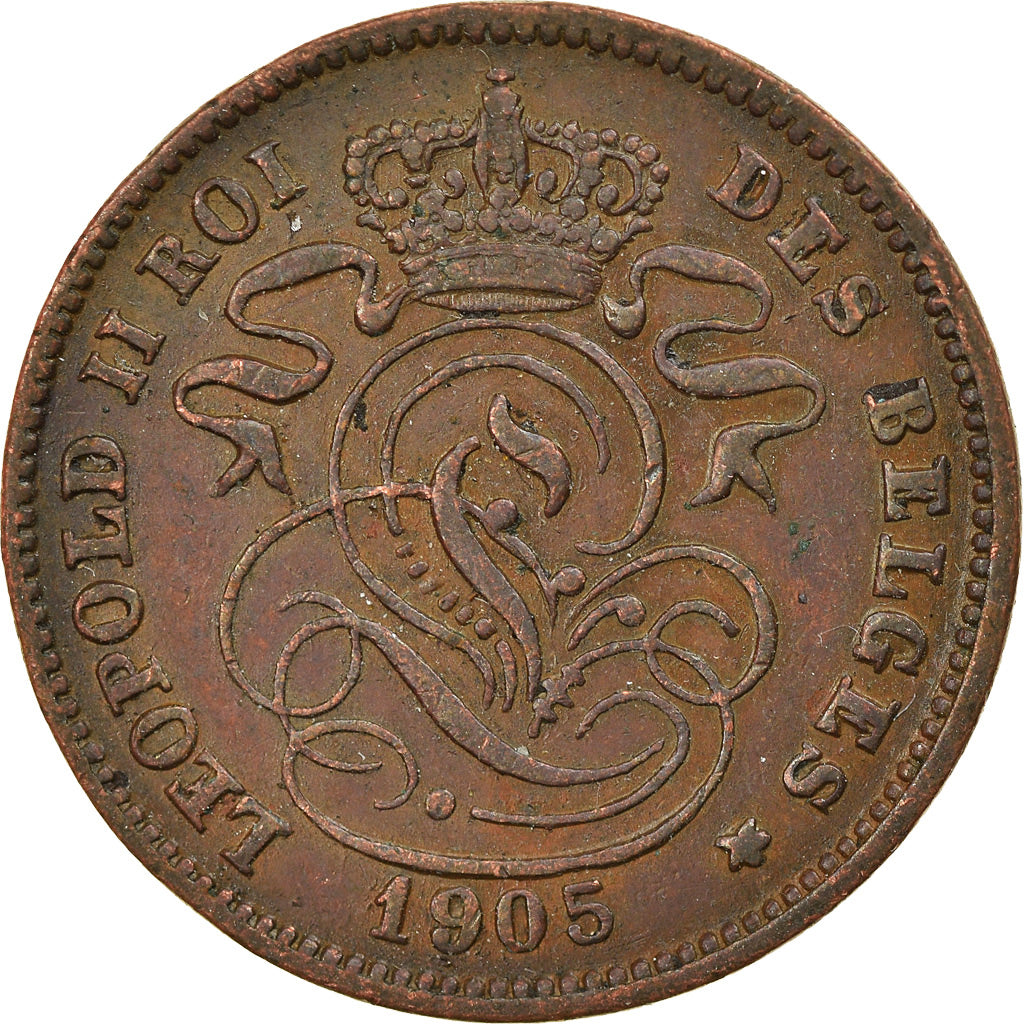 Coin, Belgium, Leopold II, 2 Centimes, 1905, EF(40-45), Copper, KM:35.1