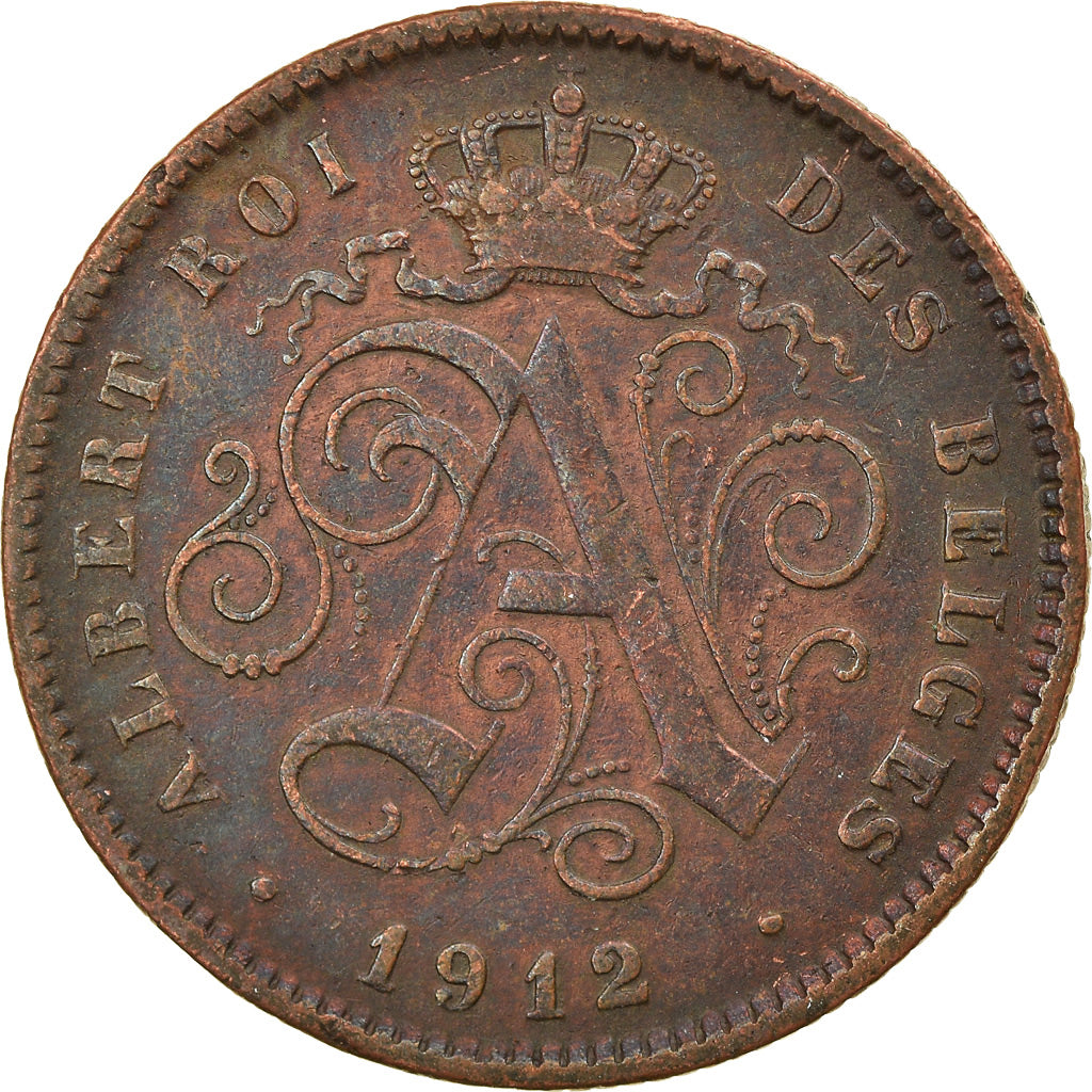 Coin, Belgium, Albert I, 2 Centimes, 1912, EF(40-45), Copper, KM:64