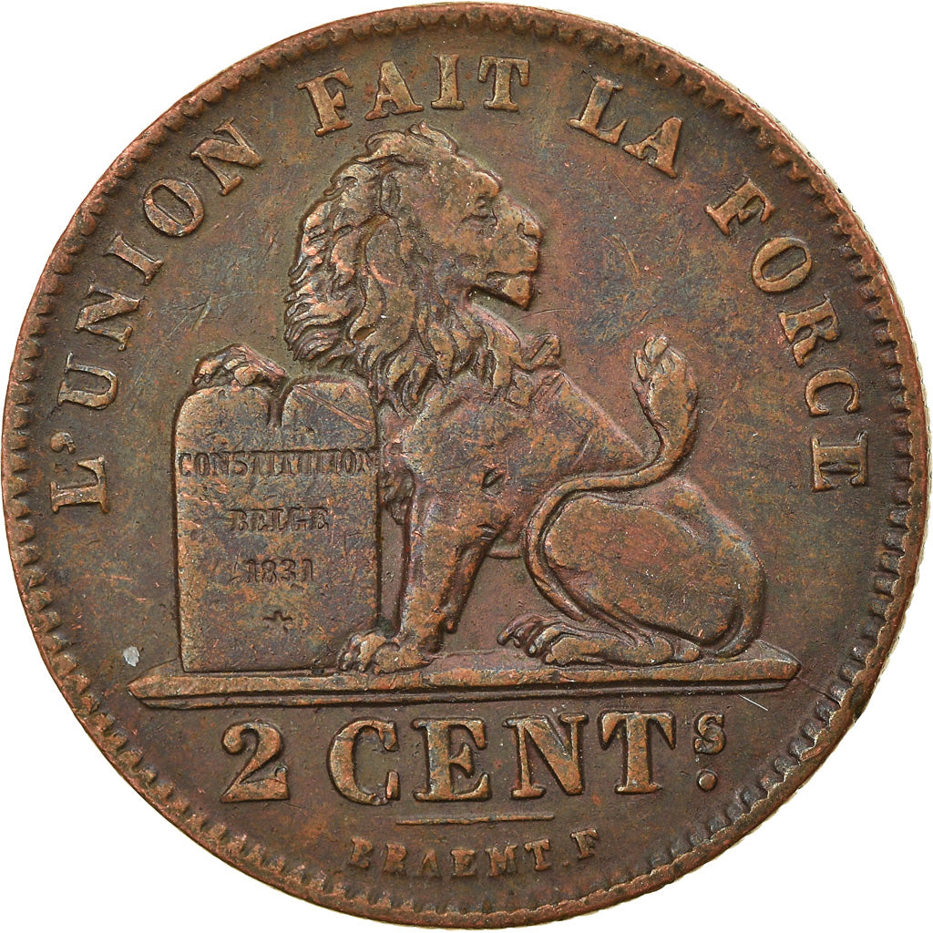 Coin, Belgium, Albert I, 2 Centimes, 1912, EF(40-45), Copper, KM:64