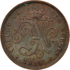 Coin, Belgium, Albert I, 2 Centimes, 1919/4, AU(50-53), Copper, KM:64