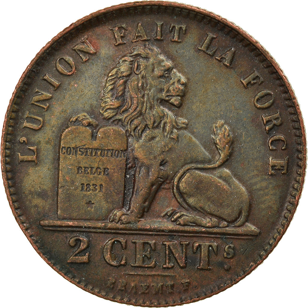 Coin, Belgium, Albert I, 2 Centimes, 1919/4, AU(50-53), Copper, KM:64