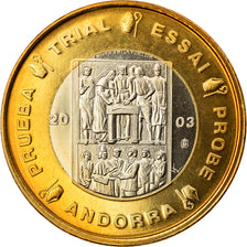Andorra, Medal, 1 E, Essai-Trial, 2003, Exonumia, MS(65-70), Bi-Metallic