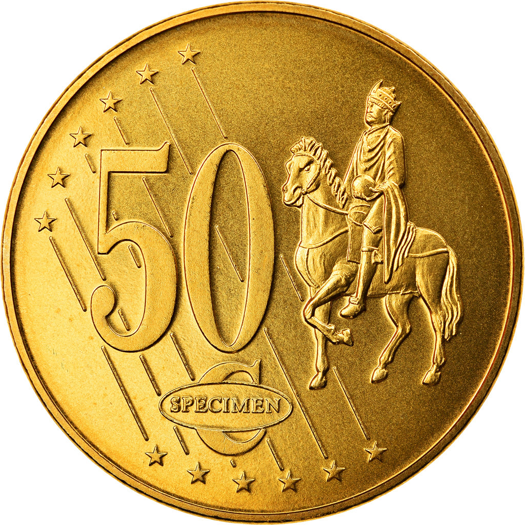 Andorra, medaglia, 50 C, Essai Trial, 2003, Exonumia, FDC, Doratura in