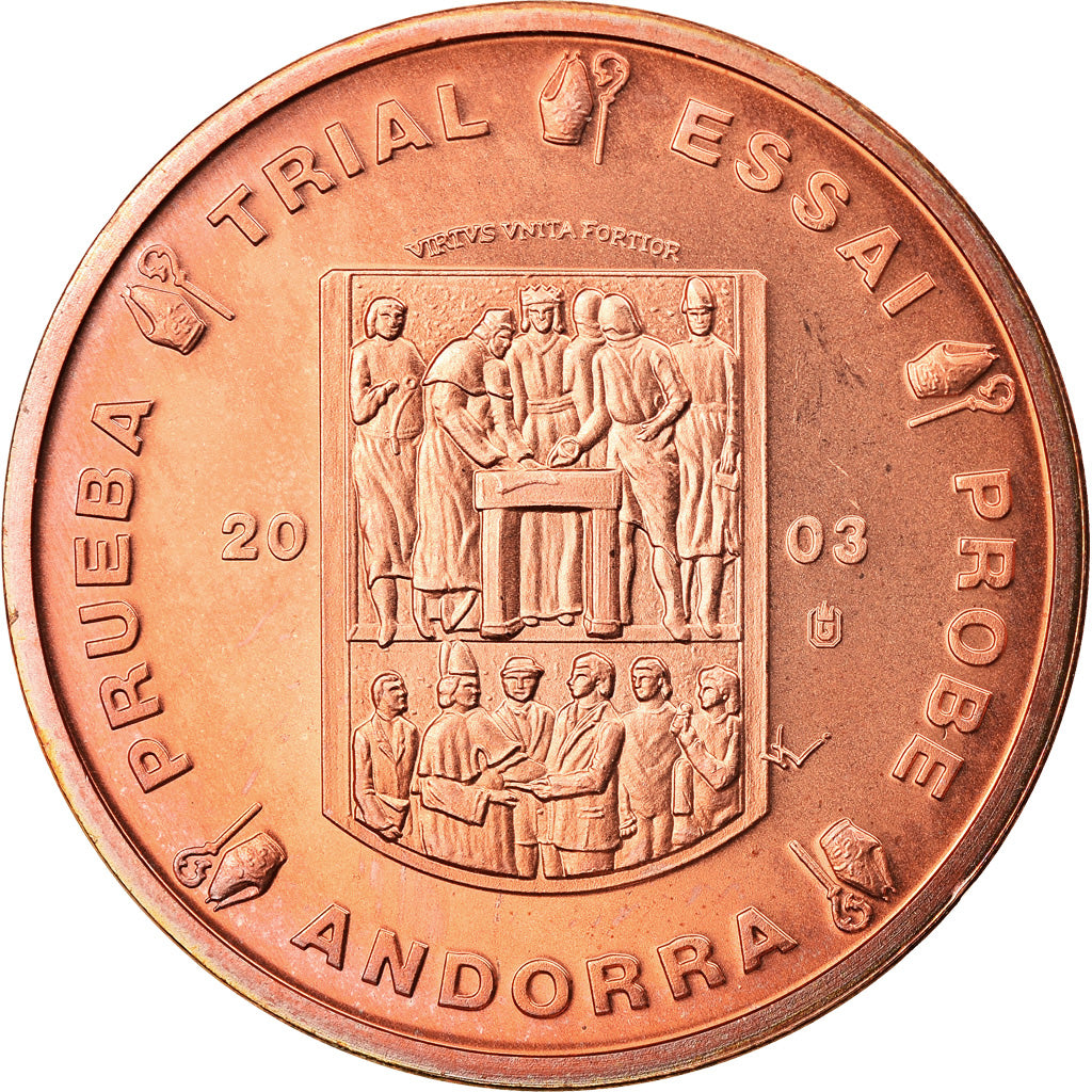 Andorra, Medal, 5 C, Essai-Trial, 2003, Exonumia, MS(65-70), Copper
