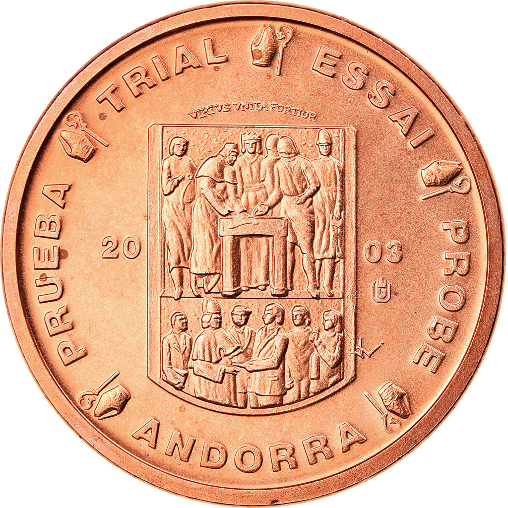 Andorra, Medal, 1 C, Essai Trial, 2003, Exonumia, MS(65-70), Copper