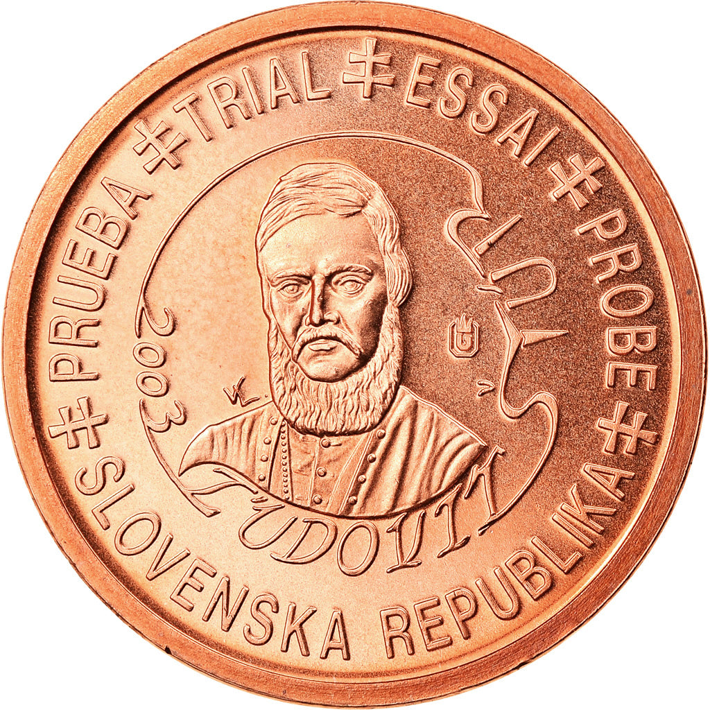 Eslovaquia, medalla, 1 C, Essai Trial, 2003, Exonumia, FDC, Cobre