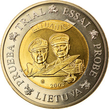 Lithuania, Medal, 2 E, Essai-Trial, 2003, Exonumia, MS(65-70), Bi-Metallic