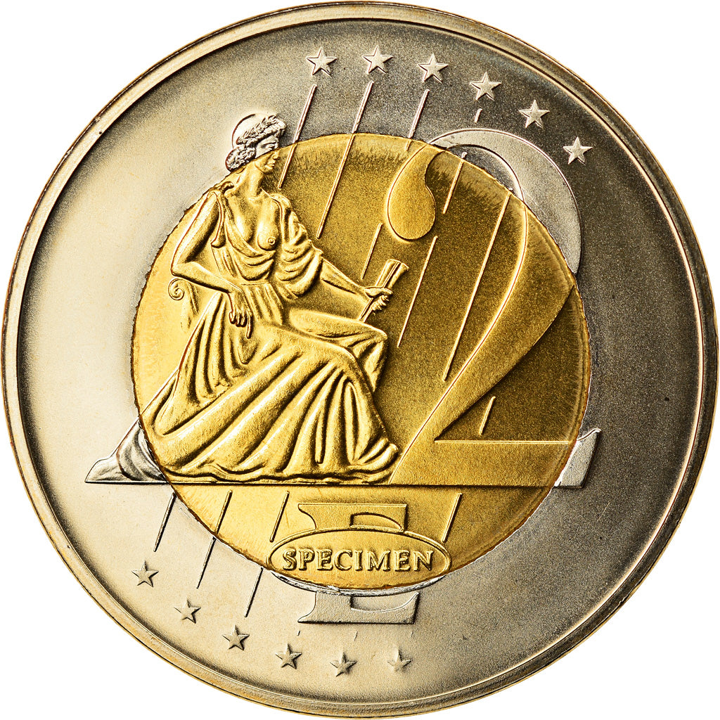 Lithuania, Medal, 2 E, Essai-Trial, 2003, Exonumia, MS(65-70), Bi-Metallic