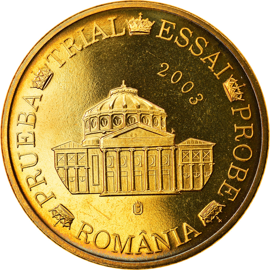 Romania, Medal, 50 C, Essai Trial, 2003, Exonumia, MS(65-70), Brass