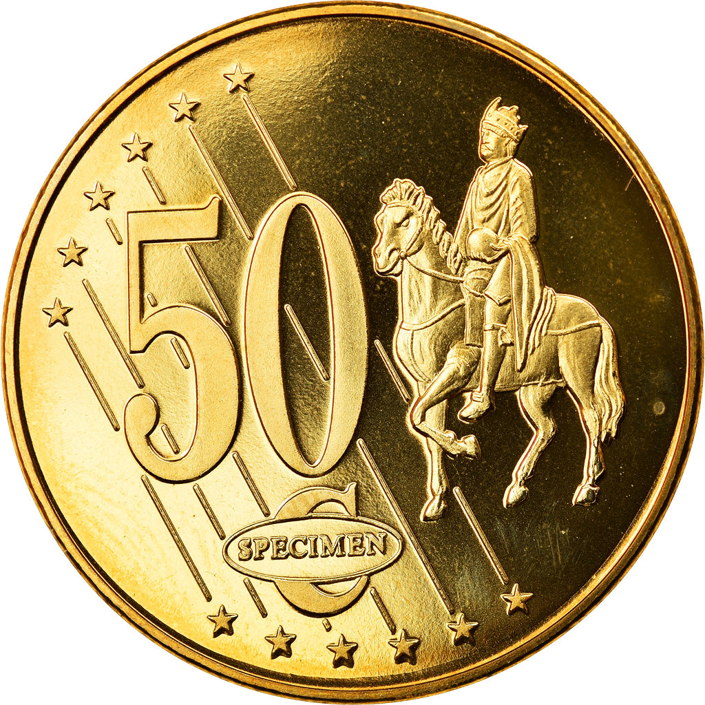 Romania, Medal, 50 C, Essai Trial, 2003, Exonumia, MS(65-70), Brass