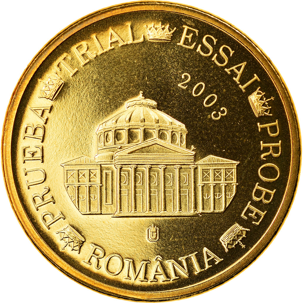 Romania, Medal, 10 C, Essai-Trial, 2003, Exonumia, MS(65-70), Brass