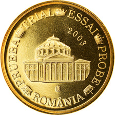 Romania, Medal, 10 C, Essai-Trial, 2003, Exonumia, MS(65-70), Brass