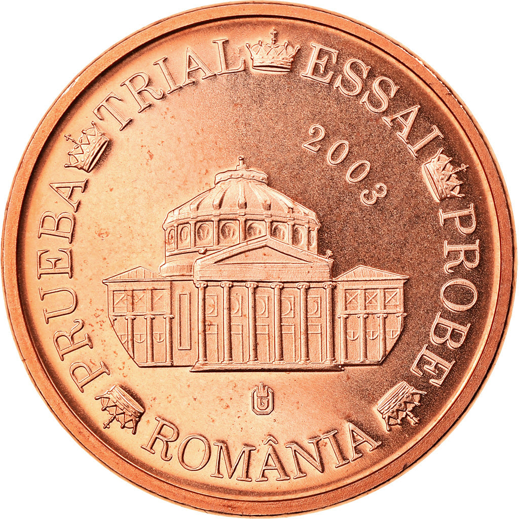 Romania, Medal, 1 C, Essai Trial, 2003, Exonumia, MS(65-70), Copper