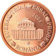 Romania, medaglia, 1 C, Essai Trial, 2003, Exonumia, FDC, Rame