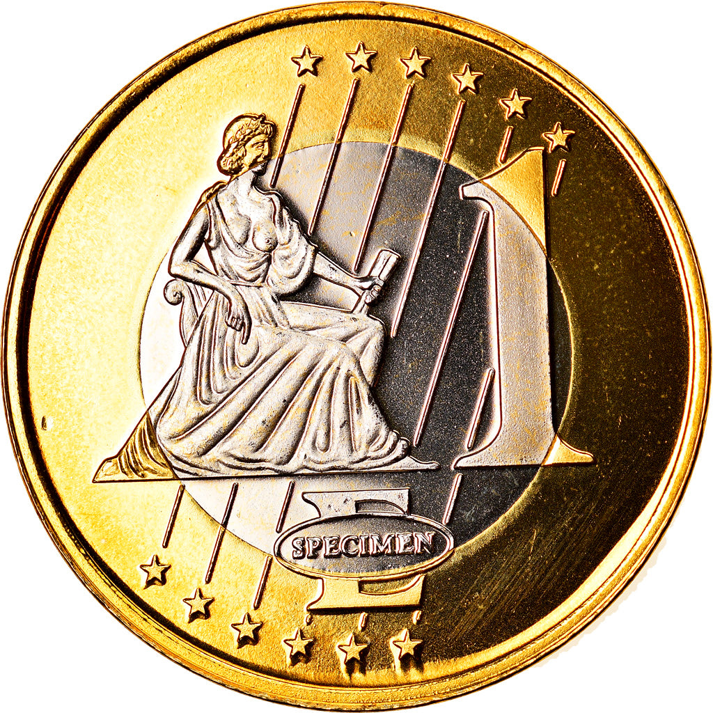 Jersey, Medal, 1 E, Essai-Trial, 2003, Exonumia, MS(65-70), Bi-Metallic