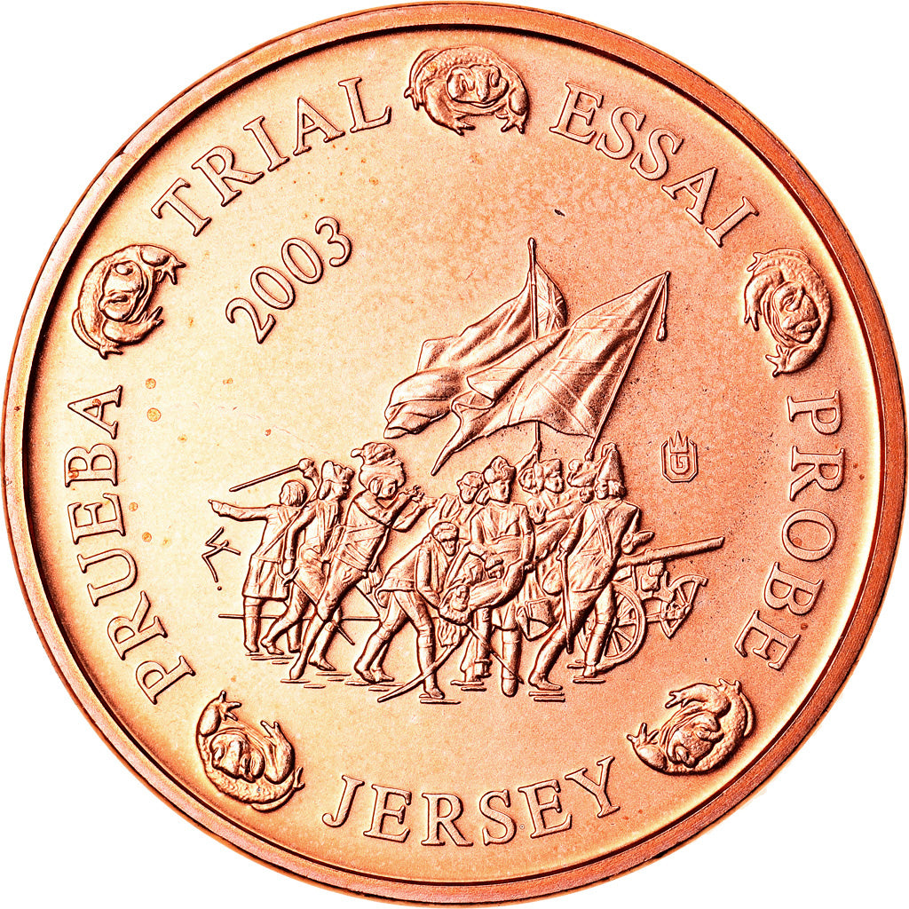 Jersey, Medaille, 5 C, Essai-Trial, 2003, Exonumia, STGL, Copper Plated Steel