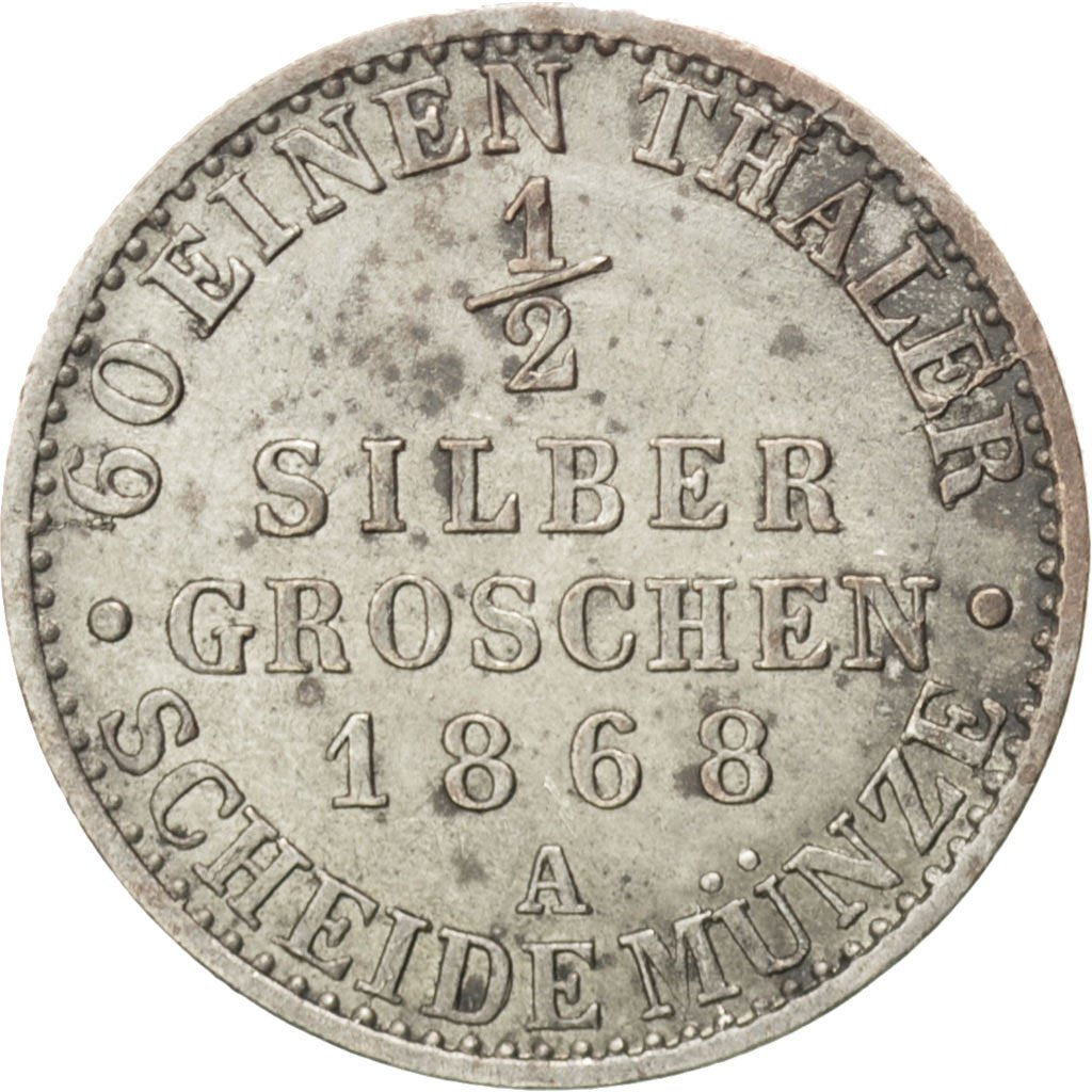 Allemagne, Prusse, Wilhelm, 1/2 Neu-Groschen, 1868 A, Berlin, KM 484