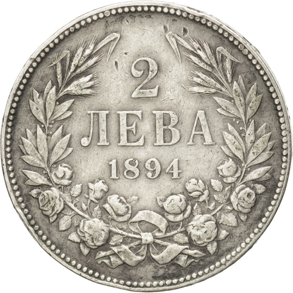 BULGARIA, 2 Leva, 1894, Kormoczbanya, KM #17, EF(40-45), Silver, 2.91