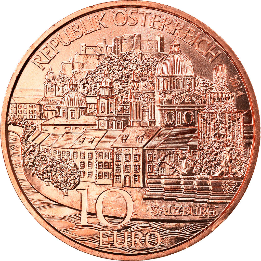 Österreich, 10 Euro, Salzburg, 2014, UNZ, Kupfer