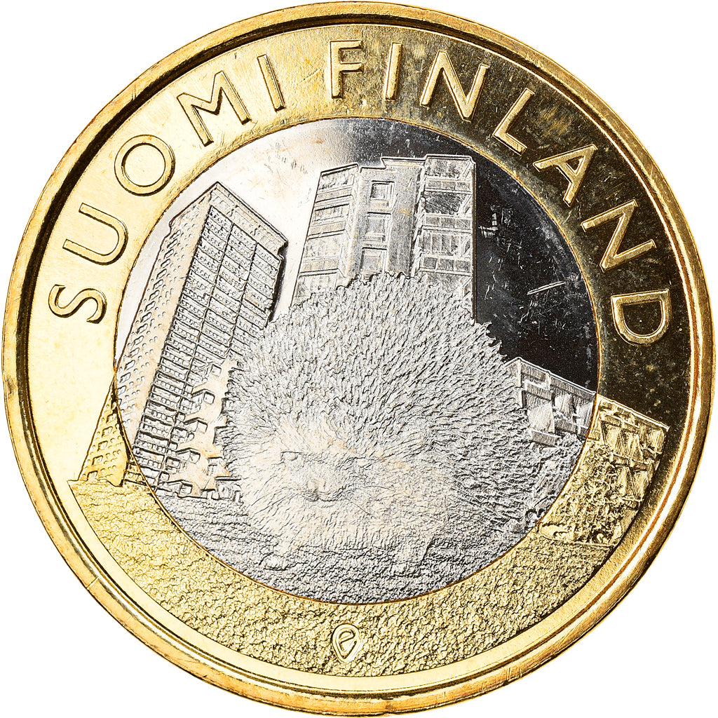 Finland, 5 Euro, Le hérisson en Uusimaa, 2015, MS(63), Bi-Metallic