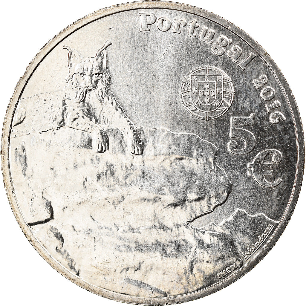 Portugal, 5 Euro, Iberian Lynx, 2016, MS(63), Copper-nickel