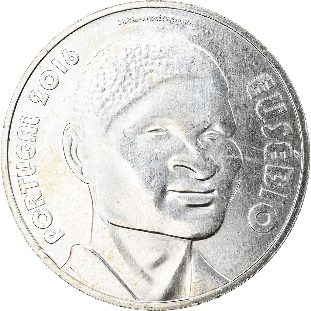 Portugal, 7,5 Euro, Sport Heroes - Eusébio, 2016, SC, Plata