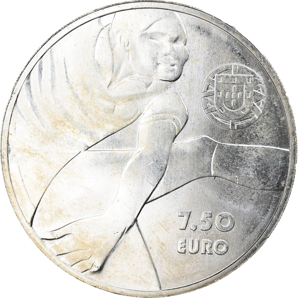 Portugal, 7,5 Euro, Sport Heroes - Eusébio, 2016, SC, Plata