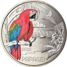 Austria, 3 Euro, The Parrot, 2018, Colourized, MS(65-70), Copper-nickel
