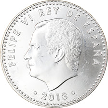 España, 30 Euro, 50th Birthday of King Felipe VI, 2018, Colourized, FDC, Plata