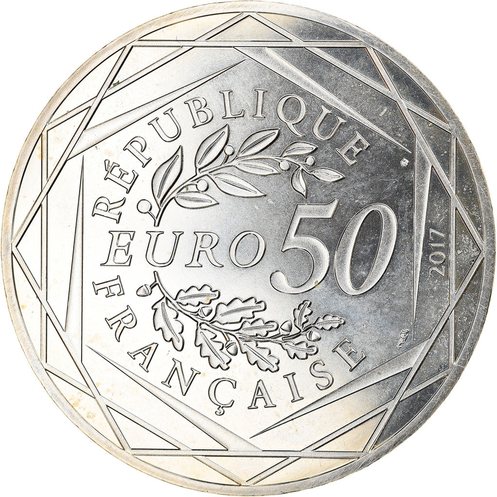 France, 50 Euro, Jean Paul Gaultier - La Poule, 2017, Paris, MS(65-70), Silver
