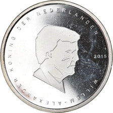 Netherlands, 5 Euro, Bataille de Waterloo, 2015, AU(50-53), Copper Plated Silver