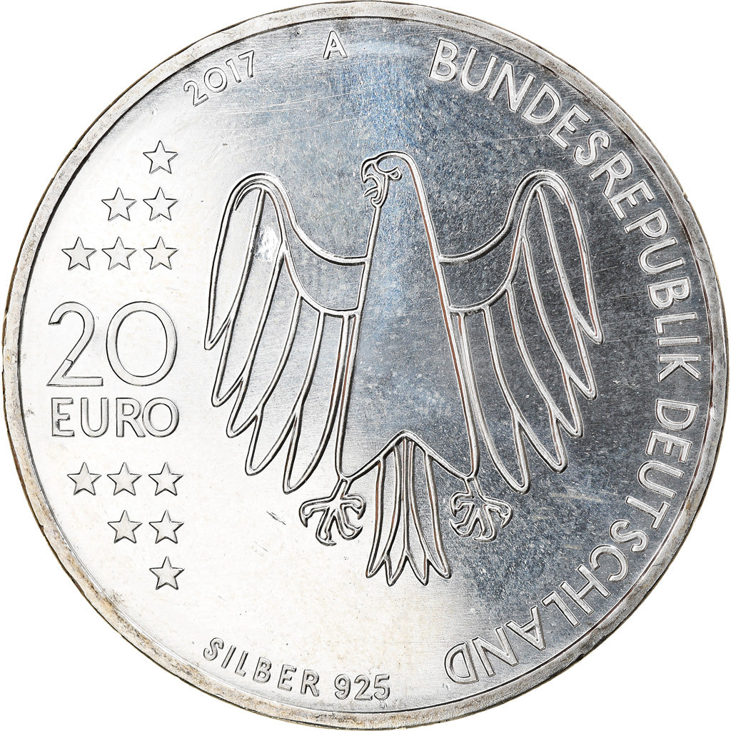 GERMANY - FEDERAL REPUBLIC, 20 Euro, Reformation, 2017, Berlin, MS(63), Silver