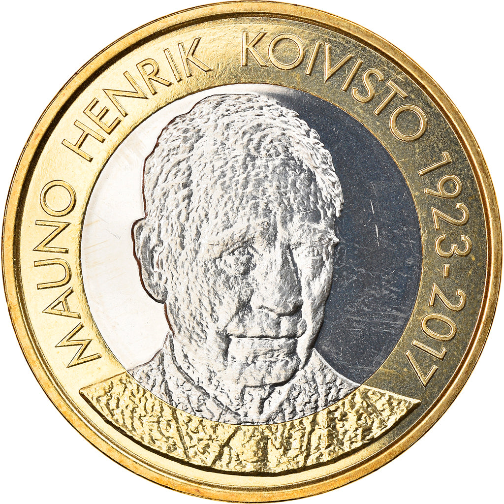 Finland, 5 Euro, MAUNO KOIVISTO, 2018, MS(63), Bi-Metallic, KM:New