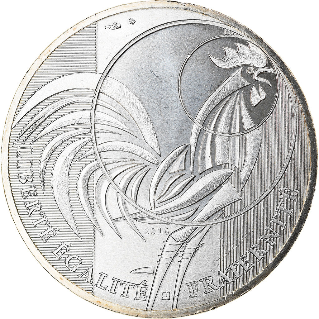 France, 10 Euro, Coq, 2016, MS(65-70), Silver, Gadoury:EU797