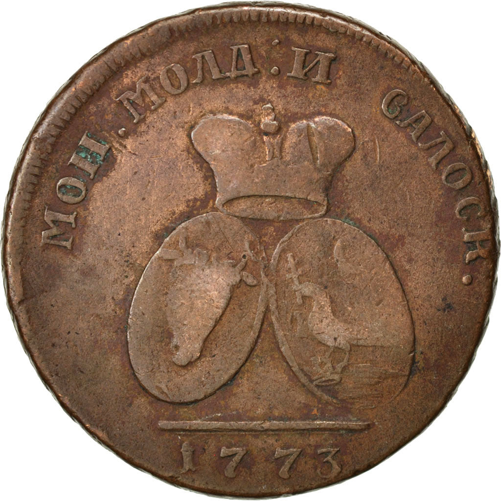 MOLDAVIA & WALLACHEA, 2 Para 3 Kopeck, 1773, KM #3, VF(20-25), Bronze, 19.57