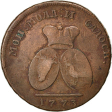 MOLDAVIA & WALLACHEA, 2 Para 3 Kopeck, 1773, KM #3, VF(20-25), Bronze, 19.57