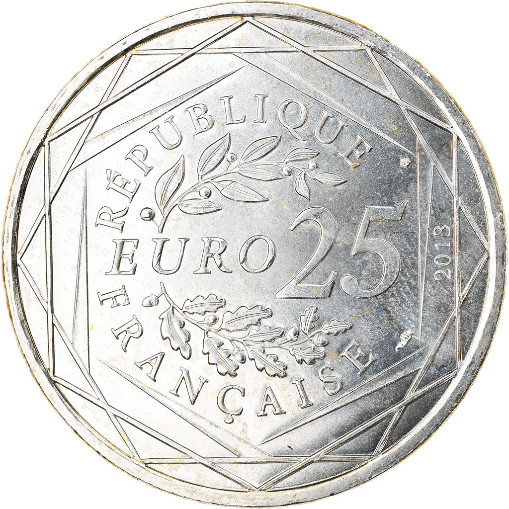France, 25 Euro, Justice, 2013, Paris, MS(64), Silver
