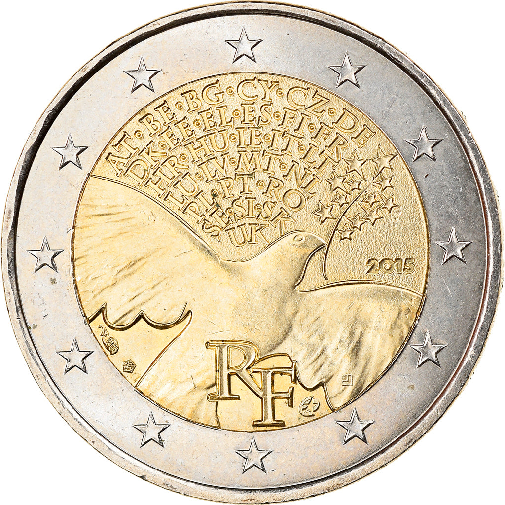 France, 2 Euro, Paix, 2015, SUP+, Bi-Metallic