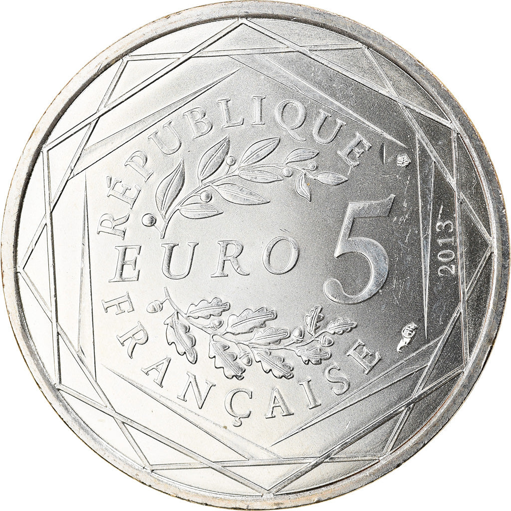 France, 5 Euros, Fraternité, 2013, MS(64), Silver, Gadoury:EU647