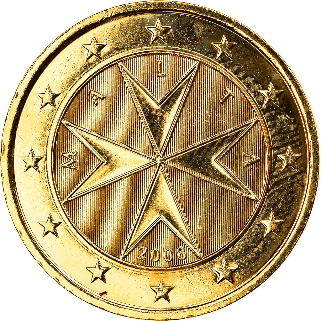 Malta, 2 Euro, 2008, Paris, golden, MS(63), Bi-Metallic, KM:132