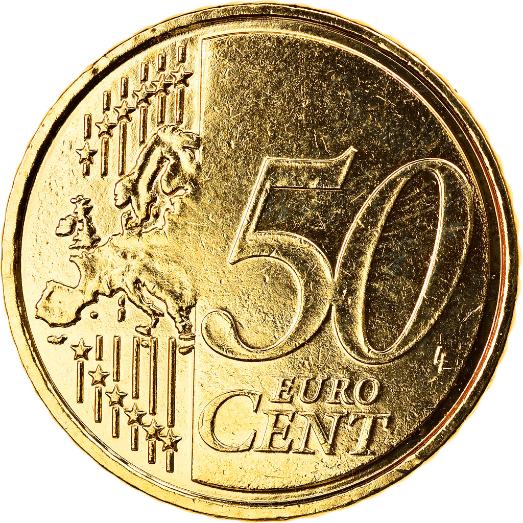 Malta, 50 Euro Cent, 2008, Paris, gold-plated coin, MS(63), Brass, KM:130