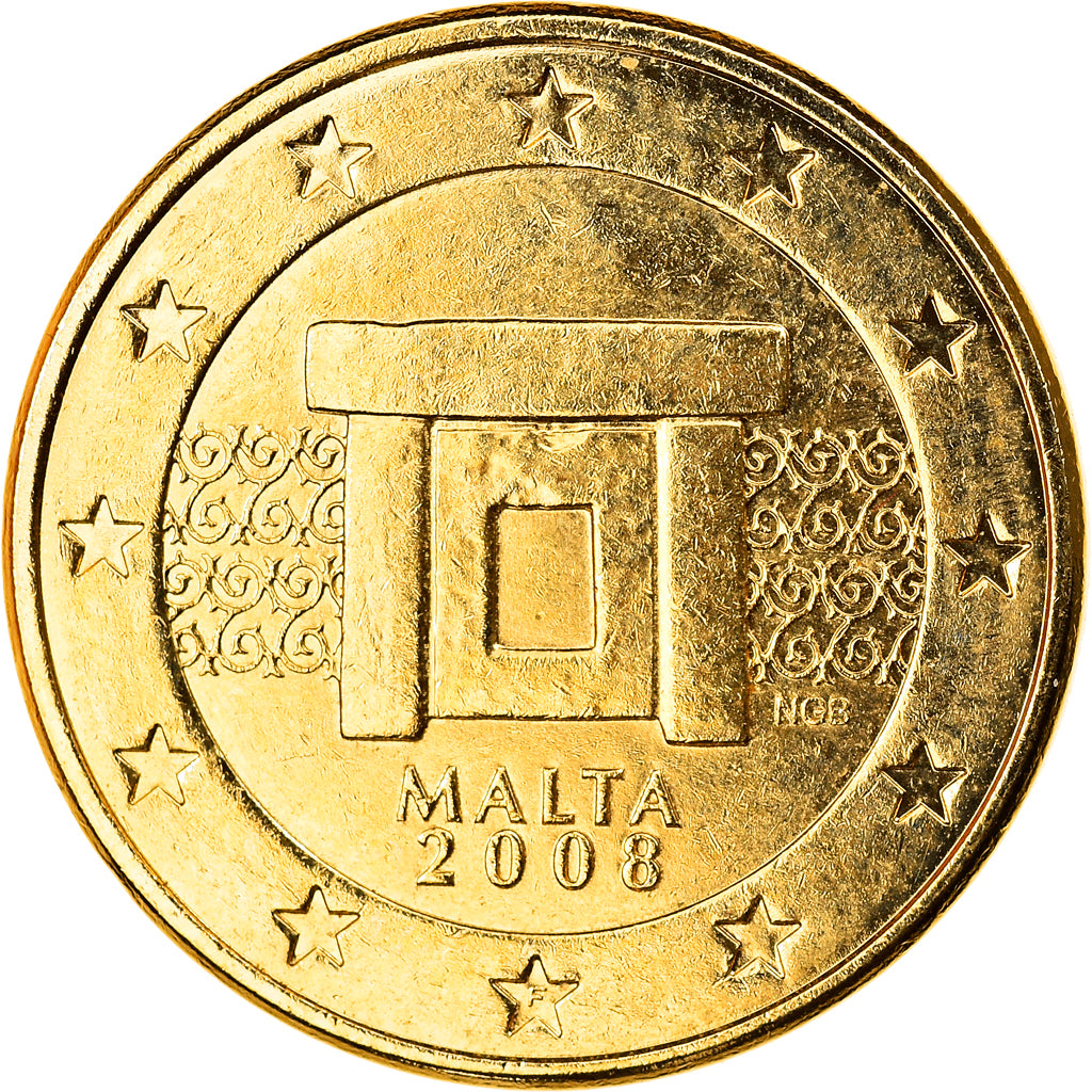Malta, 5 Euro Cent, 2008, Paris, gold-plated coin, UNC-, Copper Plated Steel