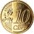 Malta, 10 Euro Cent, 2008, Paris, gold-plated coin, MS(63), Latão, KM:128