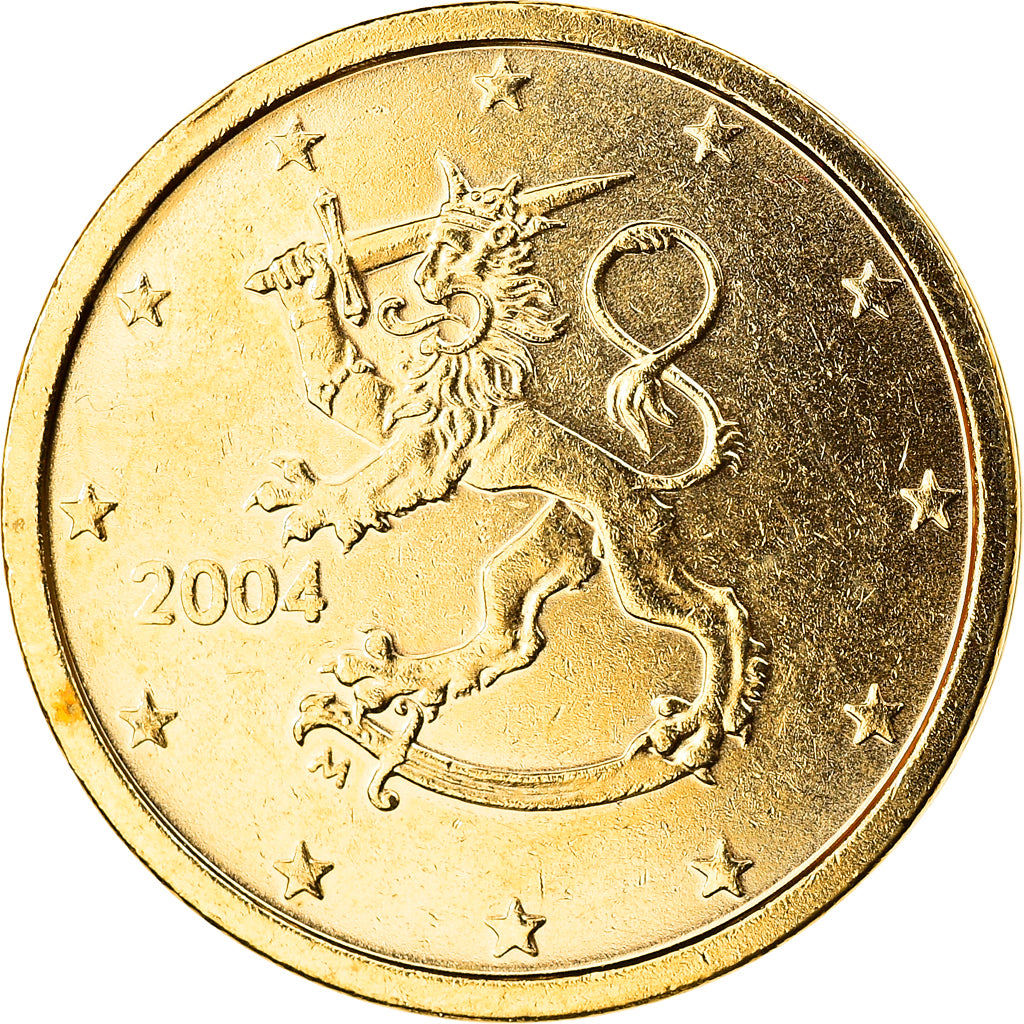 Finland, 2 Euro Cent, 2004, Vantaa, gold-plated coin, MS(65-70), Copper Plated