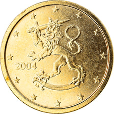 Finland, 2 Euro Cent, 2004, Vantaa, gold-plated coin, MS(65-70), Copper Plated