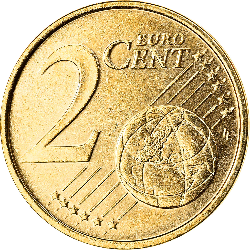Finland, 2 Euro Cent, 2004, Vantaa, gold-plated coin, MS(65-70), Copper Plated