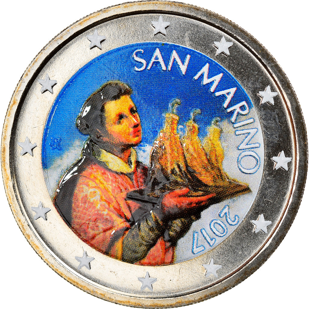 San Marino, 2 Euro, 2017, Colourized, MS(65-70), Bi-Metallic