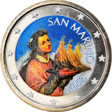 San Marino, 2 Euro, 2017, Colourized, MS(65-70), Bi-Metallic