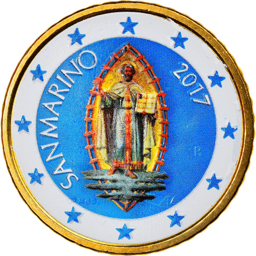 San Marino, 50 Euro Cent, 2017, Colourized, UNZ+, Messing